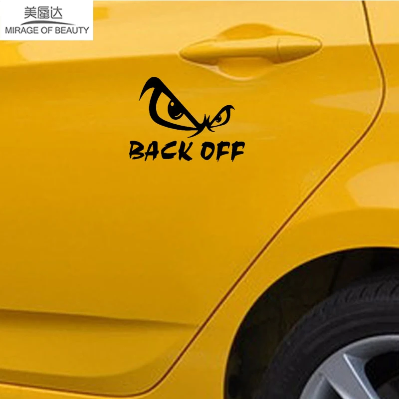 

Art Letter Back Off with Eyes Funny Car Sticker for Motorhome Wall Bumper Motorcycles Car Decor Waterproof Vinyl Decal