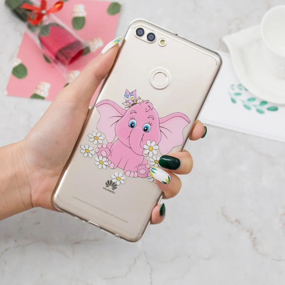 Для Huawei Y9 2018 чехол милый мягкий Силиконовый ТПУ для HuaweiY9 Y92018 Чехлы Мобильный