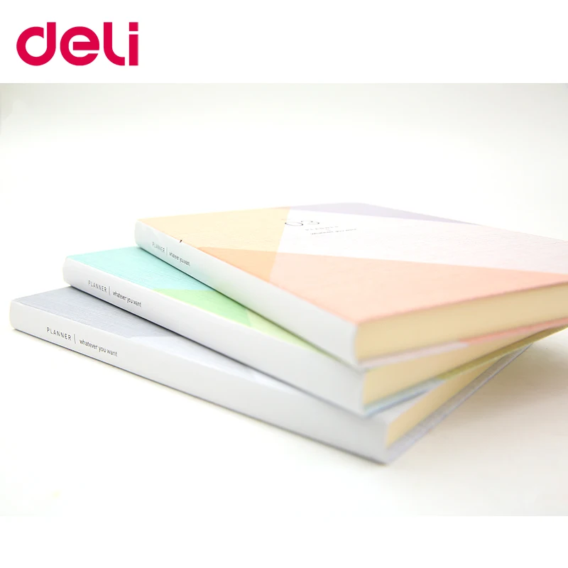 

Deli new listing hardcover notebook have month plan check list day plan and black pages many chooses/type composition book