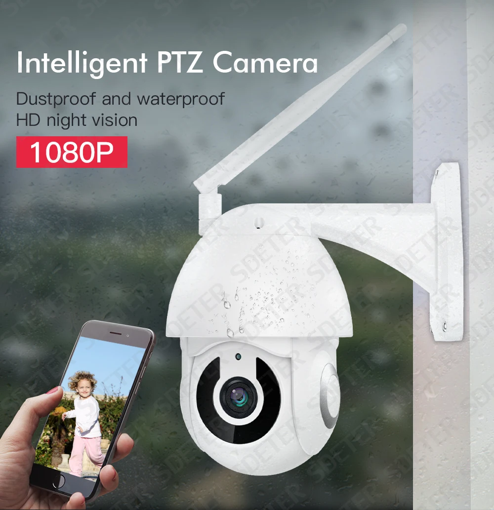 SDETER 1080P Wifi камера наружная PTZ скоростная купольная беспроводная IP CCTV камера безопасности панорамный наклон зум ИК двухсторонняя аудио камера внешняя