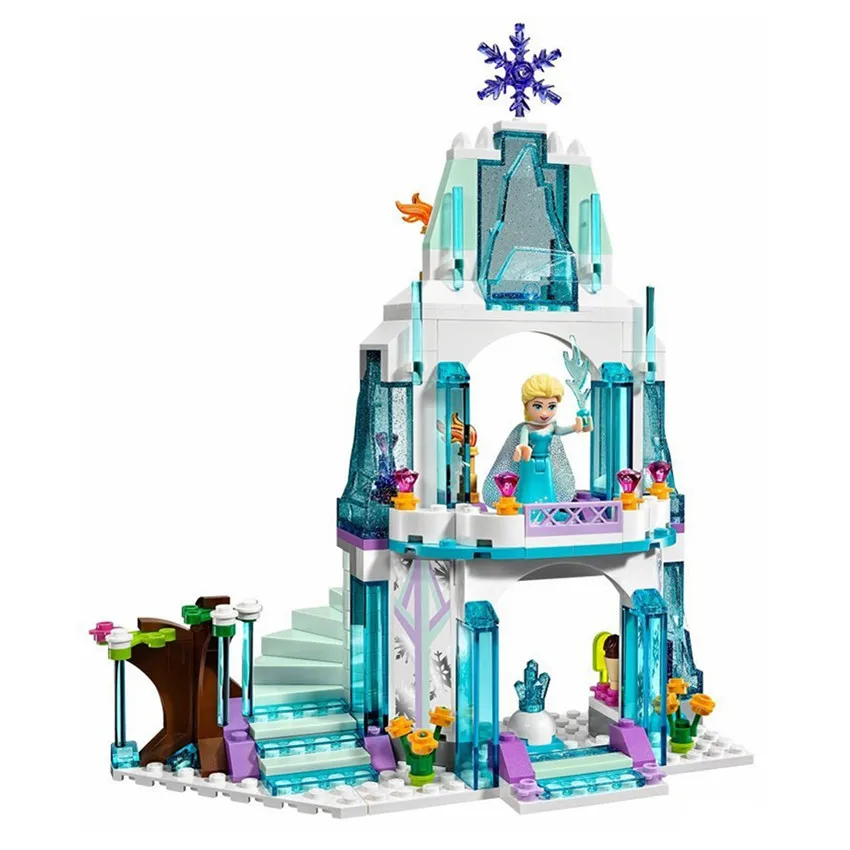 

The Best Gift for Kids! Girls DIY Dream Castle Princess Elsa Building Blocks Children Educational Assembling Puzzle Brick Toy