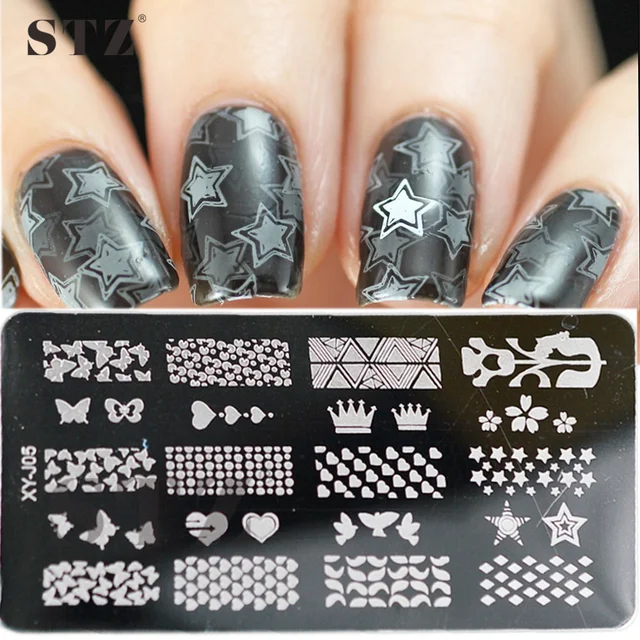 Stz 1pcs Image Printing Designs Star Erfly Square Polish Stz 1pcs Image Printing Designs Star Erfly Square Polish Stamping Plates Nail Art