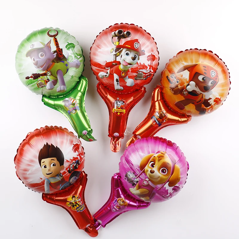 

10pcs Paw Patrol birthday party foil balloons kids handheld stick party decorations paw patrolling lovely dog toys air balls
