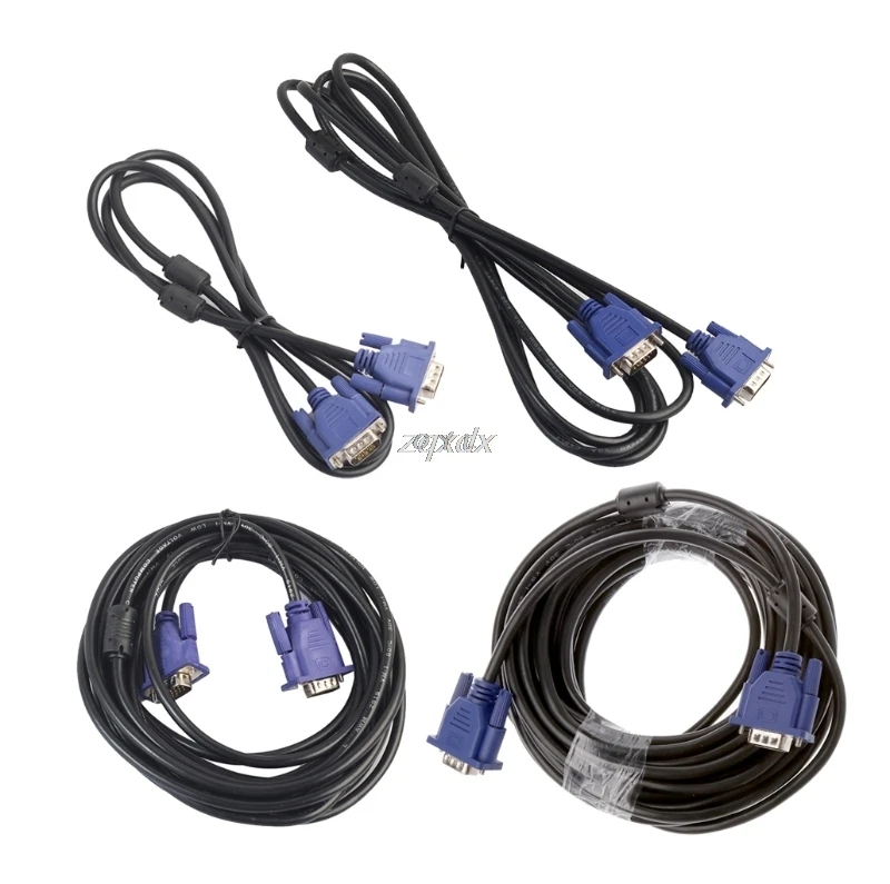 1.5m 3 5m 10 1080 p vga hd 15 pinos macho para macho cabo de extensão para computador portátil projetor hdtv monitor z17 navio da gota
