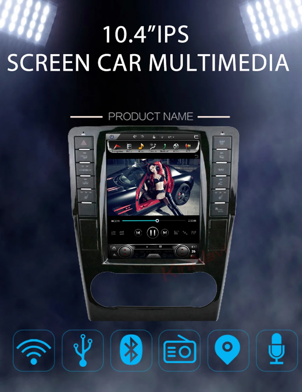 Excellent KiriNavi Car DVD Player 10.4"  Vertical Screen Android  For Mercedes benz GL350 GL400 GL450 ML300 ML350 ML500 2006-2011 0