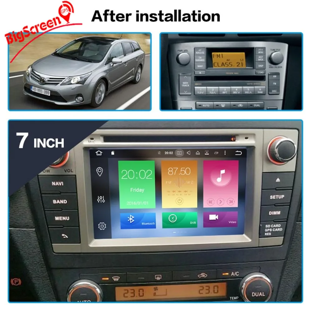 

Android 9.0 Car DVD Stereo Multimedia Headunit For Toyota T27 Avensis 2009-2014 Auto PC Radio GPS Navigation Video Audio 4G RAM