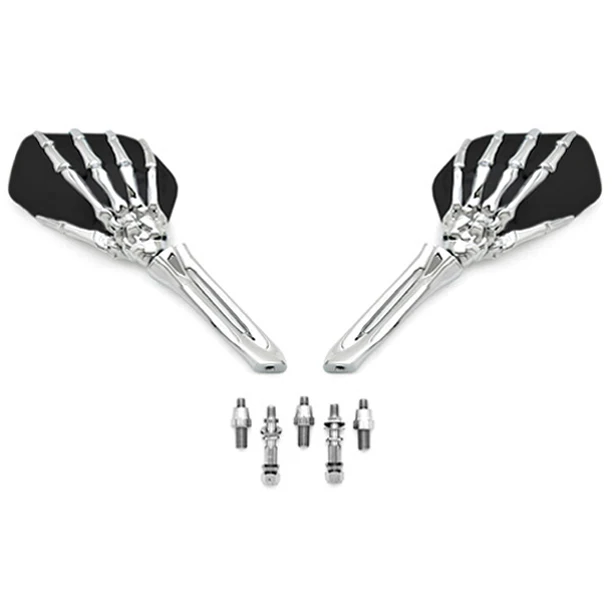 

Brand NEW Black/Chrome Custom Motorcycle Skeleton Mirrors For Yamaha V-Max Vmax V Max VMX 1200