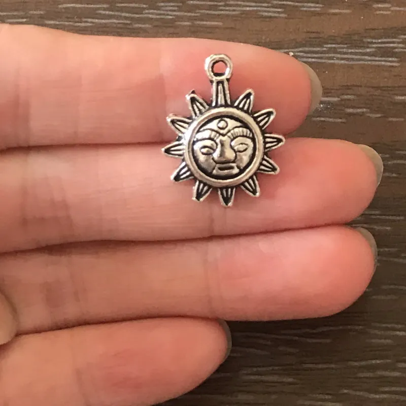 

20PCS DIY Jewelry Making Sun Charms Zinc Alloy Sun Pendant Charm for Charm Bracelet Necklaces Earrings Book Marks Zipper Pulls