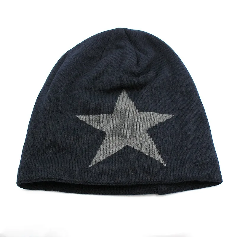 Miaoxi Повседневная вязаная женская зимняя шапка с большой звездой, теплая Модная вязаная шапка для женщин, мужская шапка Skullies, лучшая женская шапка, распродажа