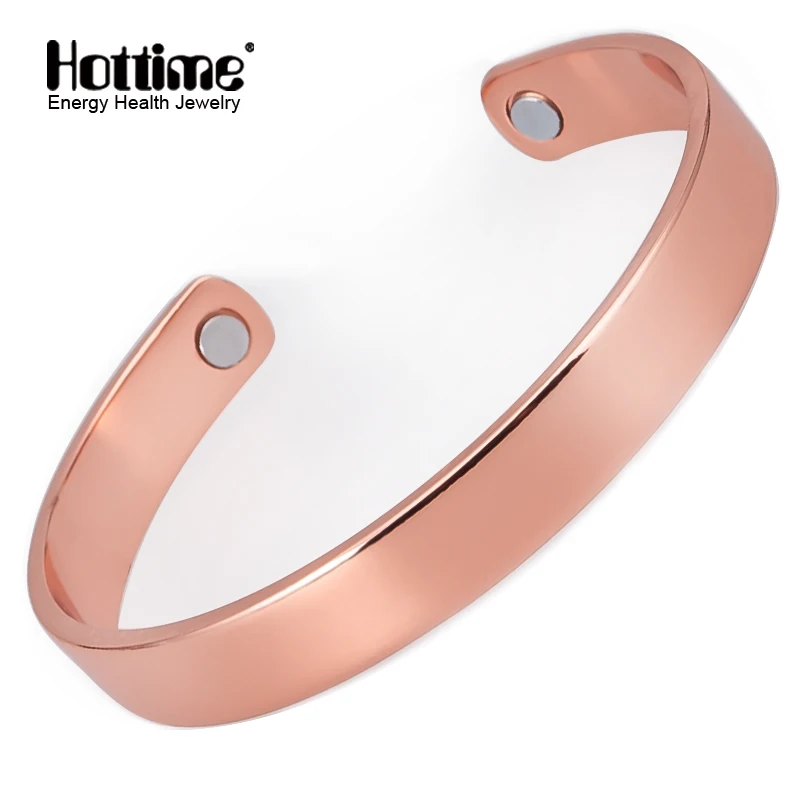 

Hottime Copper Bracelets Healing Energy Magnetic Copper Bangle Power Open Cuff Adjustable Bracelets & Bangles For Arthritis
