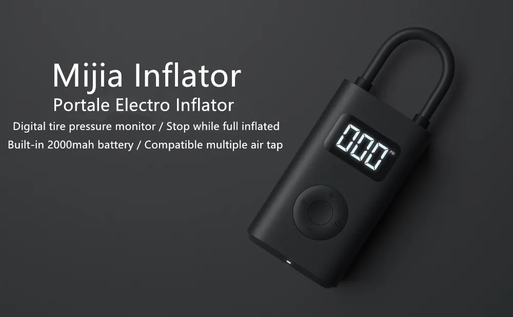  Xiaomi Mijia Smart Portable Digital Tire Pressure Detection Electric Inflator Pump for Bike Motorcy