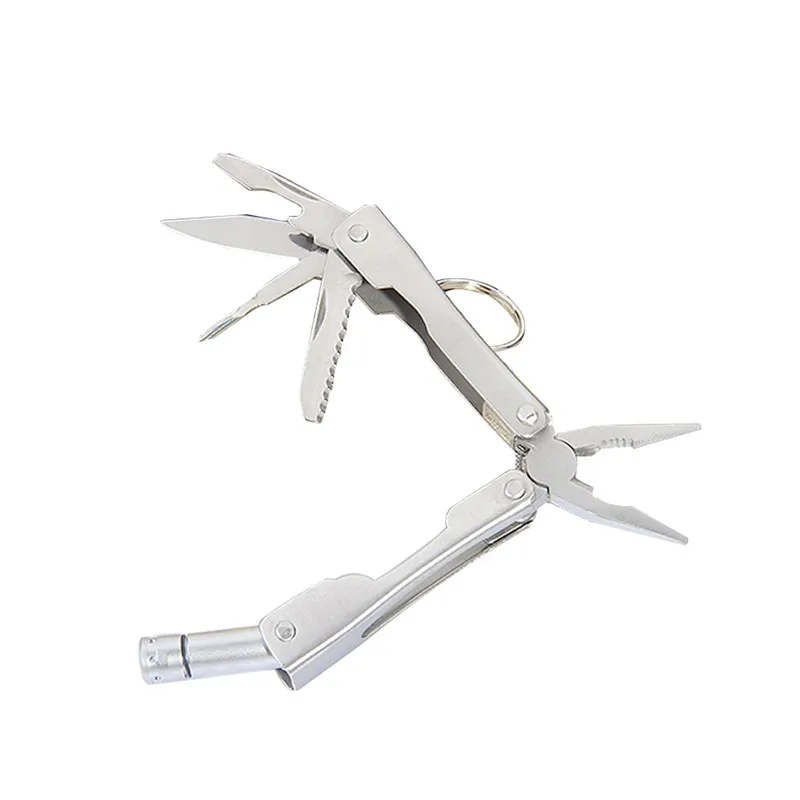 Multitool Pliers Pocket Knife Screwdriver Set With LED Light Hand Crimping Survival Tool Stainless Steel Folding Knife Pliers (8)