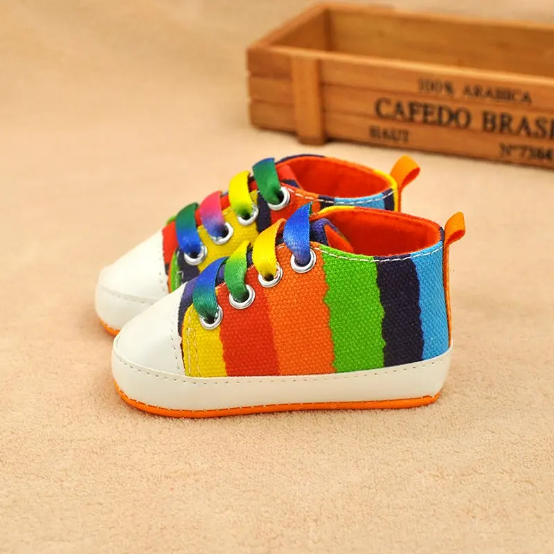 Парусиновая детская обувь для новорожденных мальчиков и девочек; первые ходунки для малышей; кроссовки с мягкой подошвой для детей 0-18 месяцев - Цвет: A1