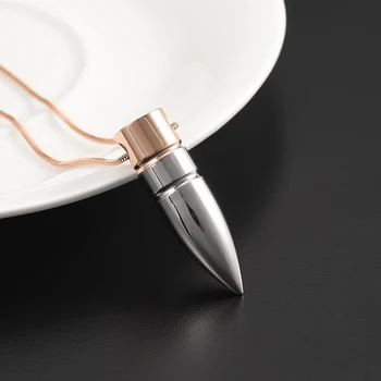 

IJD9891 Newest Funeral Urn Pendant Wholesale Or Retail Stainless Steel Bullet Memorial Ashes Necklace cremation jewelry for men