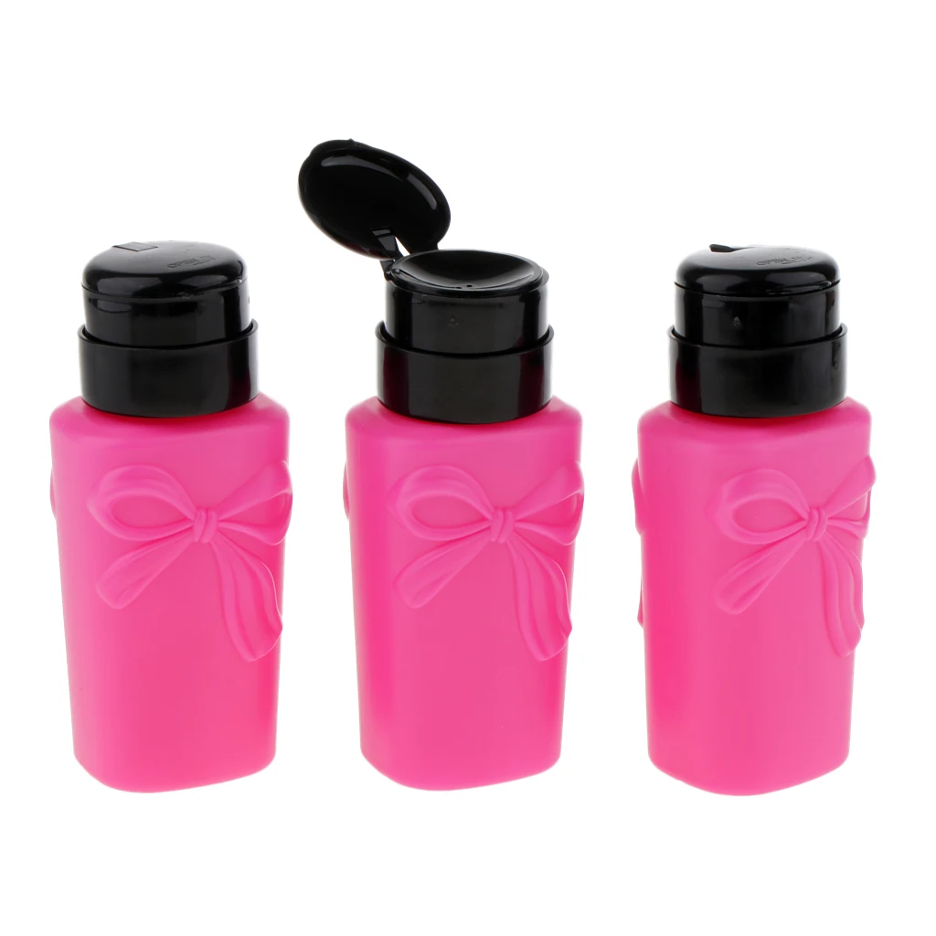 3 Pieces 230ml Nail Polish Remover Pump Dispensers Empty Plastic Bottle Cosmetic Empty Liquid Bottle Container