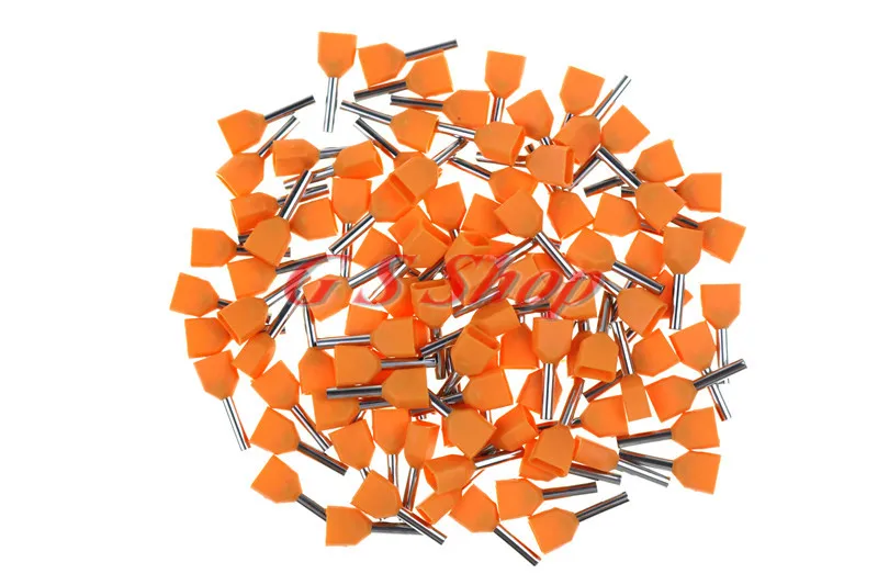 100 шт. TE1508 изоляционный терминал холодного отжима концевой двойной линии труба в форме предварительно изолированной концевой головки трубчатый терминал - Цвет: orange