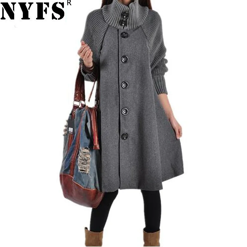 

NYFS 2019 New Winter women Loose Camouflage woolen thickening Overcoat Female Outerwear Oversized Coat
