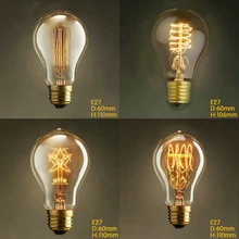 40 Вт A19 винтажная лампа Эдисона Вольфрам 220 В-240 В E27 Античная Эдисон лампа