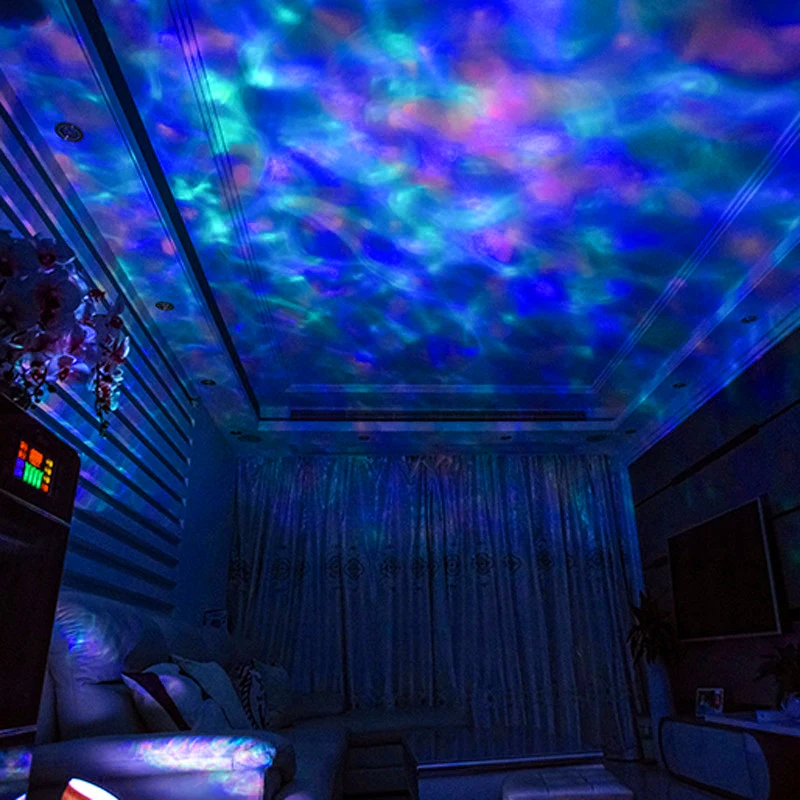 Rotating Crystal Panel Stage Lamp Star Sky Ocean Wave USB Stage Lights Include Music Projector Lamp Touch Rometo Control Speaker (5)