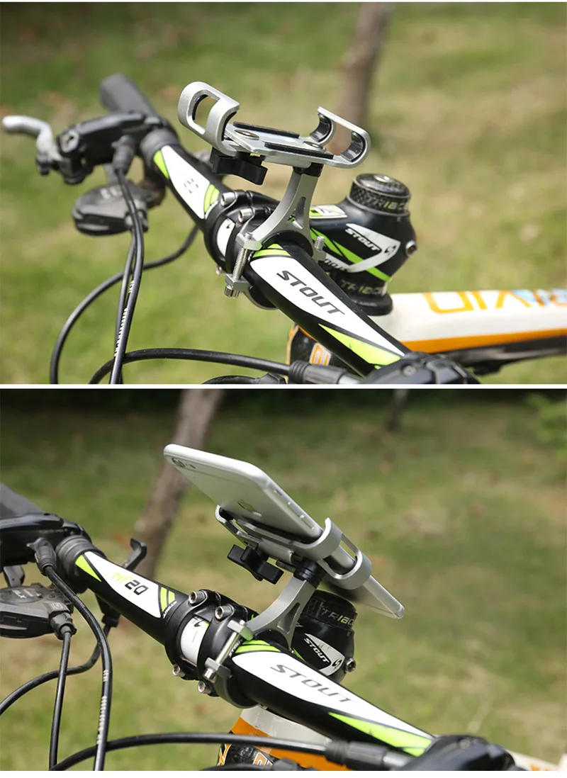 Bicycle Phone Holder Aluminum Alloy 3.5-6.5inch Cell Phone Motorcycle Clip Universal Handlebar Stand Mount GPS Bracket PA0123 (11)