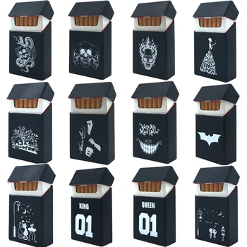

New Exclusive Fashion Style Hold 20 Silicone Cigarette Case Fashion Cover Elastic Rubber Portable Man/Women Cigarette Box Sleeve
