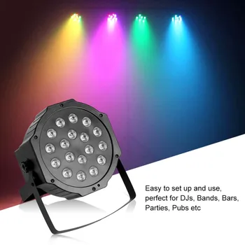 

Professional LED Stage Lights 18 RGB PAR LED DMX Stage Lighting Effect DMX512 Master-Slave Led Flat for DJ Disco Party KTV