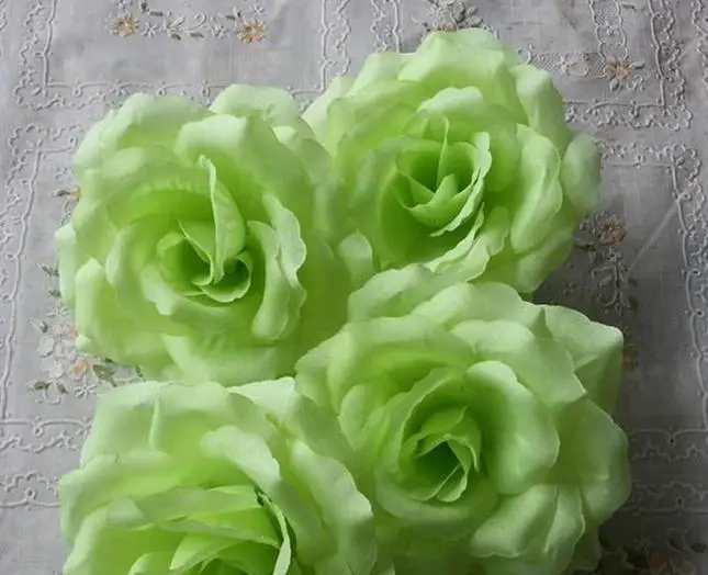 50 шт. искусственная Камелия Роза Пион Свадебные цветы декоративные искусственные цветы несколько цветов - Цвет: green