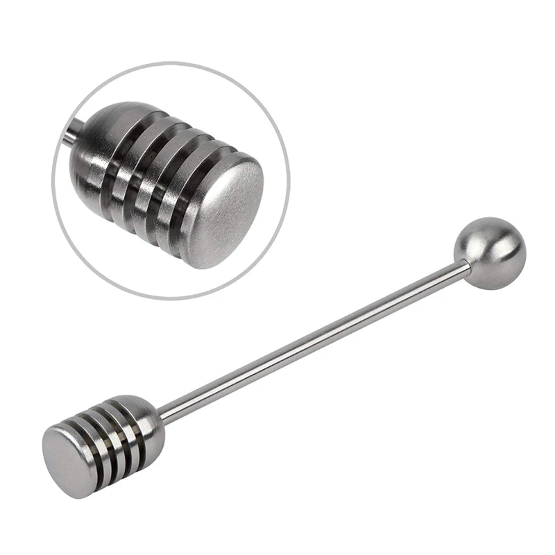 304 Stainless Steel Honey Spoon Syrup Dipper Server Simple Metal Honey Stick Mixing Stirring Spoon Bar Kitchen Tea Accessories (8)