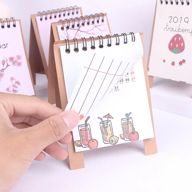 

Mini Cute 2019 Calendar Cartoon Characters Desktop Paper Calendar Dual Daily Scheduler Table Planner Yearly Agenda Organizer