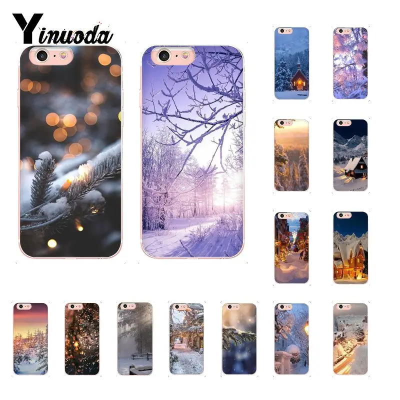 

Yinuoda Landscape Winter Light Snow Custom Photo Soft Phone Case for iPhone 5 5Sx 6 7 7plus 8 8Plus X XS MAX XR Fundas Capa