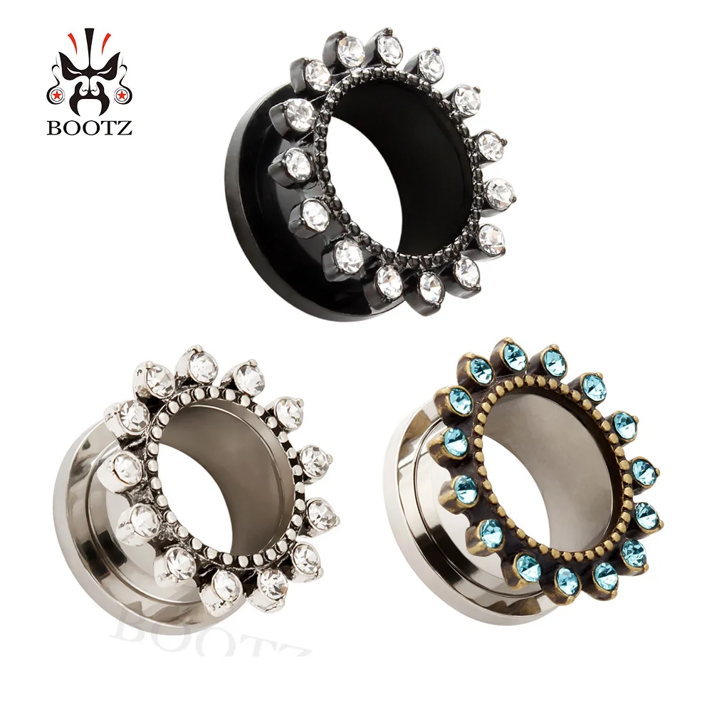 pair selling ear gauges stainless steel ear plugs tunnels body jewelry