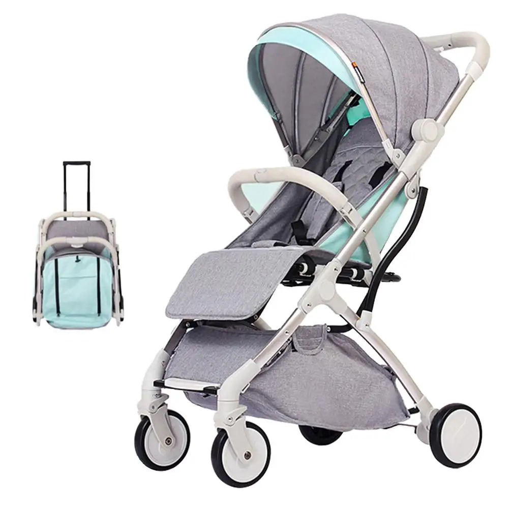 Kidlove Портативный Миниатюрный складной зонт форма сидя коляска Lightweight 2 в 1 складные коляски для детей путешествия тележка - Цвет: Champagne-Green