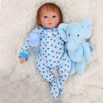 

Reborn toy dolls 19"46cm super real looking newborn boy babies silicone doll reborn child gift Bebes reborn menino bonecas
