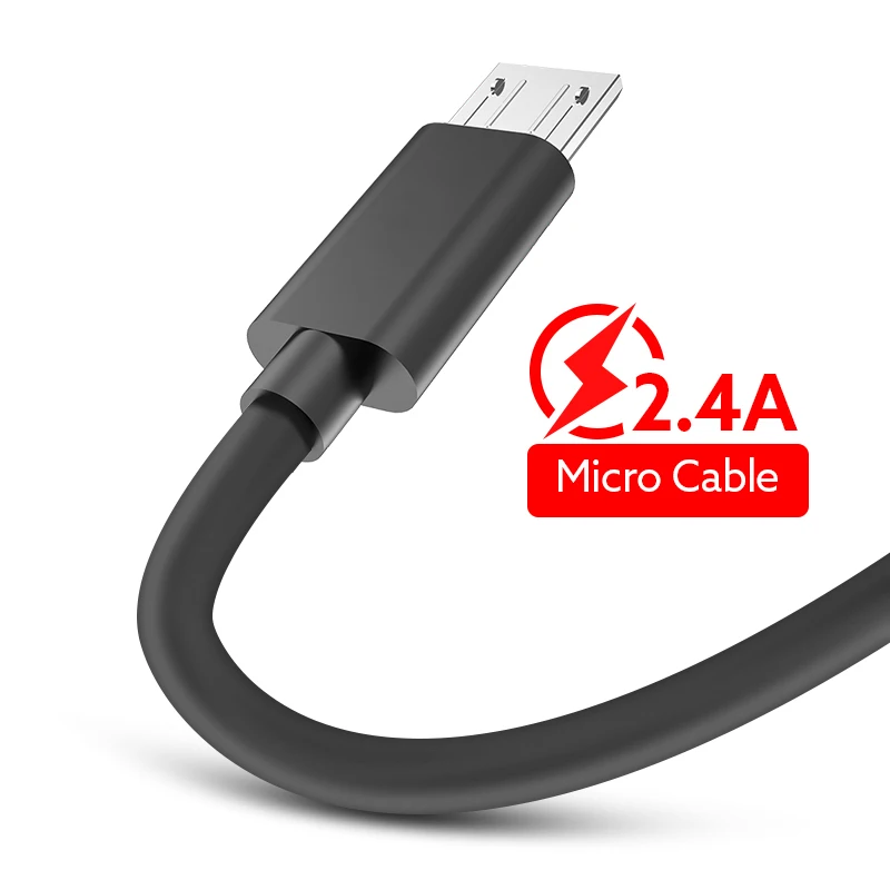 ROCK Micro USB кабель 2.4A Быстрая зарядка USB кабель для передачи данных для samsung Xiaomi Tablet Android usb кабель для зарядки Microusb кабель для зарядного устройства