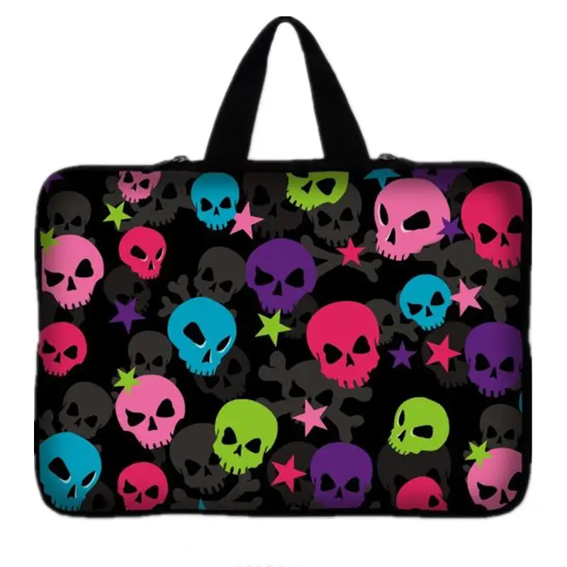 

7 10 11.6 13 13.3 14.4 15.6 17" Skull Laptop Sleeve Bag Neoprene Notebook PC Bags Tablet Case For macbook Air/Pro/Retina