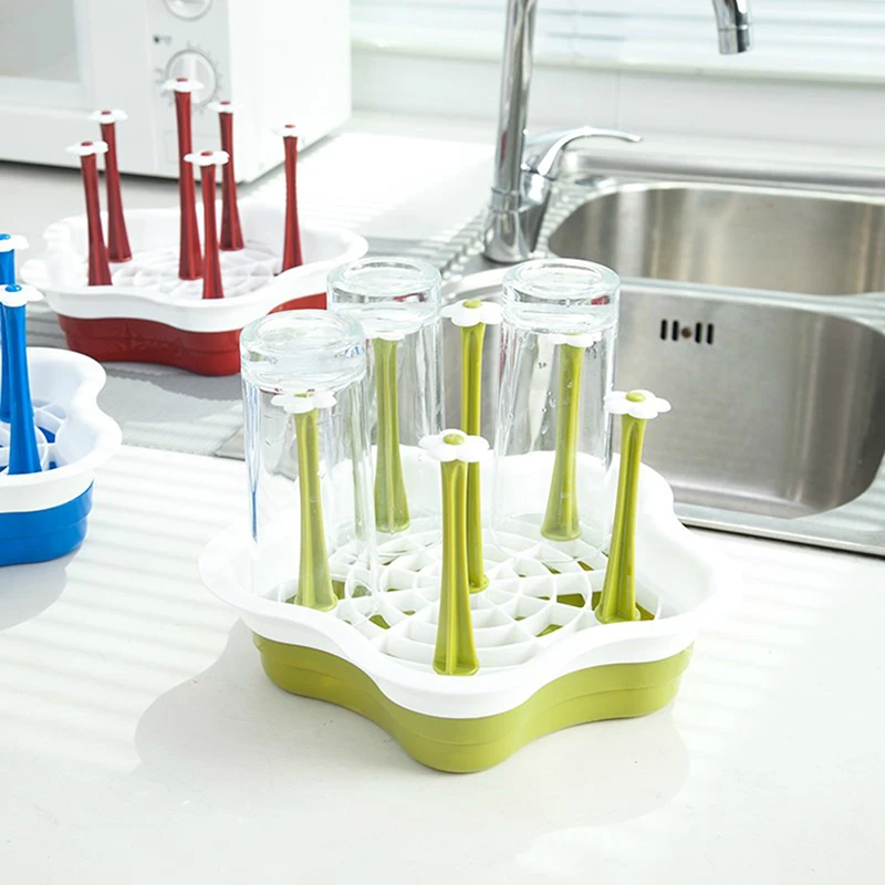 Практичная сушильная кружка стеклянная бутылка кухня зеленый, красный, синий шкаф-органайзер для кухни подставка для чашки кружки