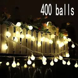 Открытый свадьбы Рождество светодиодные лампы строку с подсветкой радуги свет водонепроницаемый Гирлянды светодиодные 50 м 400 LED Ball AC 220 В