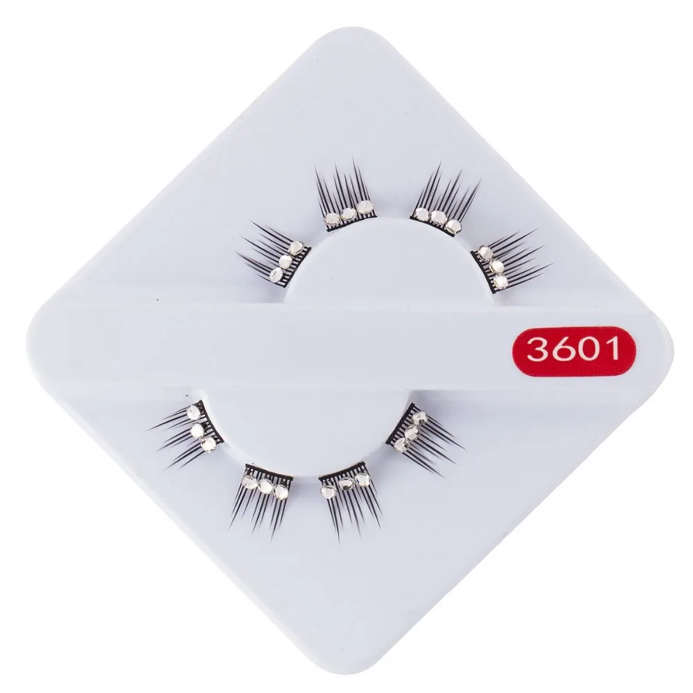 

1pair Bling Shimmery Crystal False Eyelashes with Diamond Glitter Cilios Posticos Eye Makeup Tool with Retail Package
