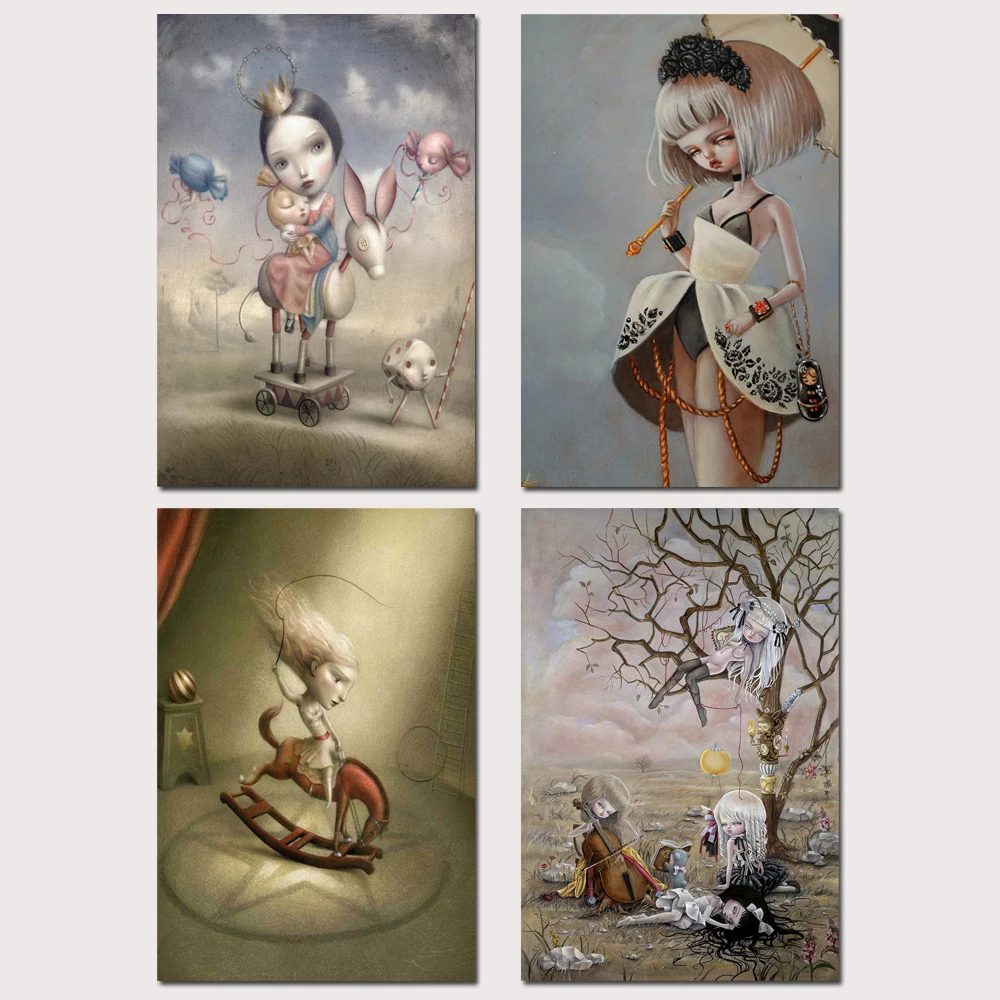 

Mark Ryden Pop Surrealism 1 Panel Abstract Wall Art Oil Painting Poster Canvas Painting Print for Living Room Home Decor 01