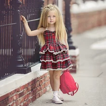 От 1 до 5 лет; платье принцессы для маленьких девочек; элегантное кружевное платье в клетку с оборками; многослойное праздничное платье; vestido; Модный Детский костюм