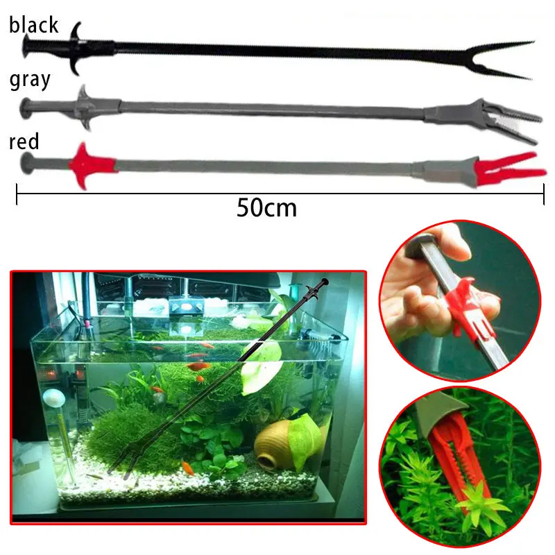 Аквариум зажимы клип аквариум 50 см Аквариум пинцет удлиненные растения Прямая аквариум очищающий зажим питьевой