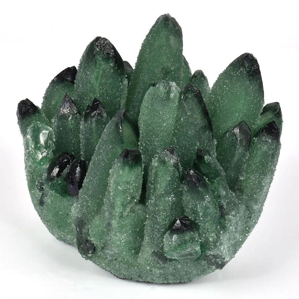 

Rare Natural Dark Green Cluster Crystal Stone Clear Crystal Natural Specter Reiki Quartz Chakra Stones Specimen Healing A3