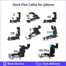 Новое зарядное устройство, зарядный порт, USB док-разъем, Замена для iPhone 5, 5C, 5S, 6, 6 S, 7, 8 Plus, X, аудио разъем для наушников, гибкий кабель