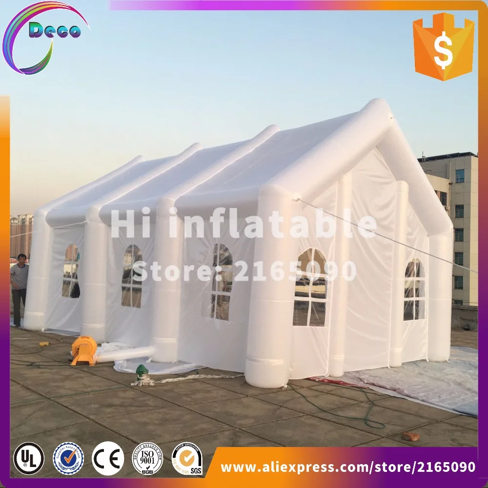 

white colour 10*5*5m Custom made large white inflatable wedding, part, event marquee tent with LED lights