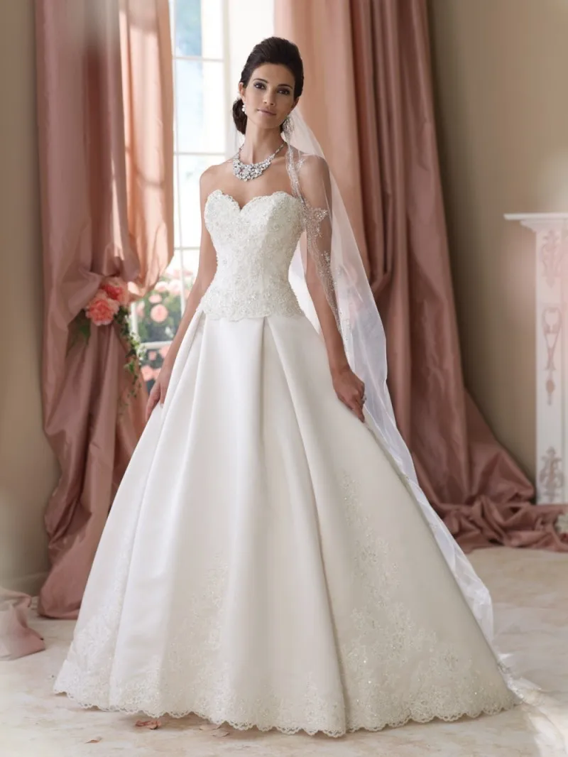 Special Design Sweetheart Satin Wedding Dresses vestidos de novia 2016