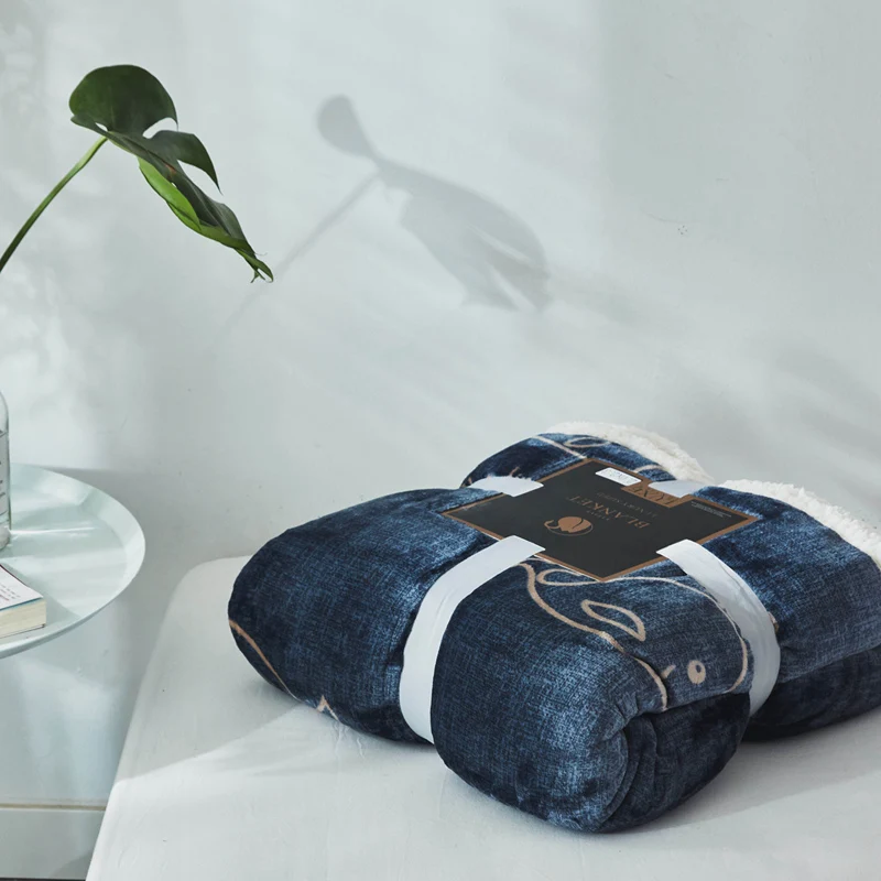 Blue Fleece Cartoon Whale Throw Blankets For Adults Multi size