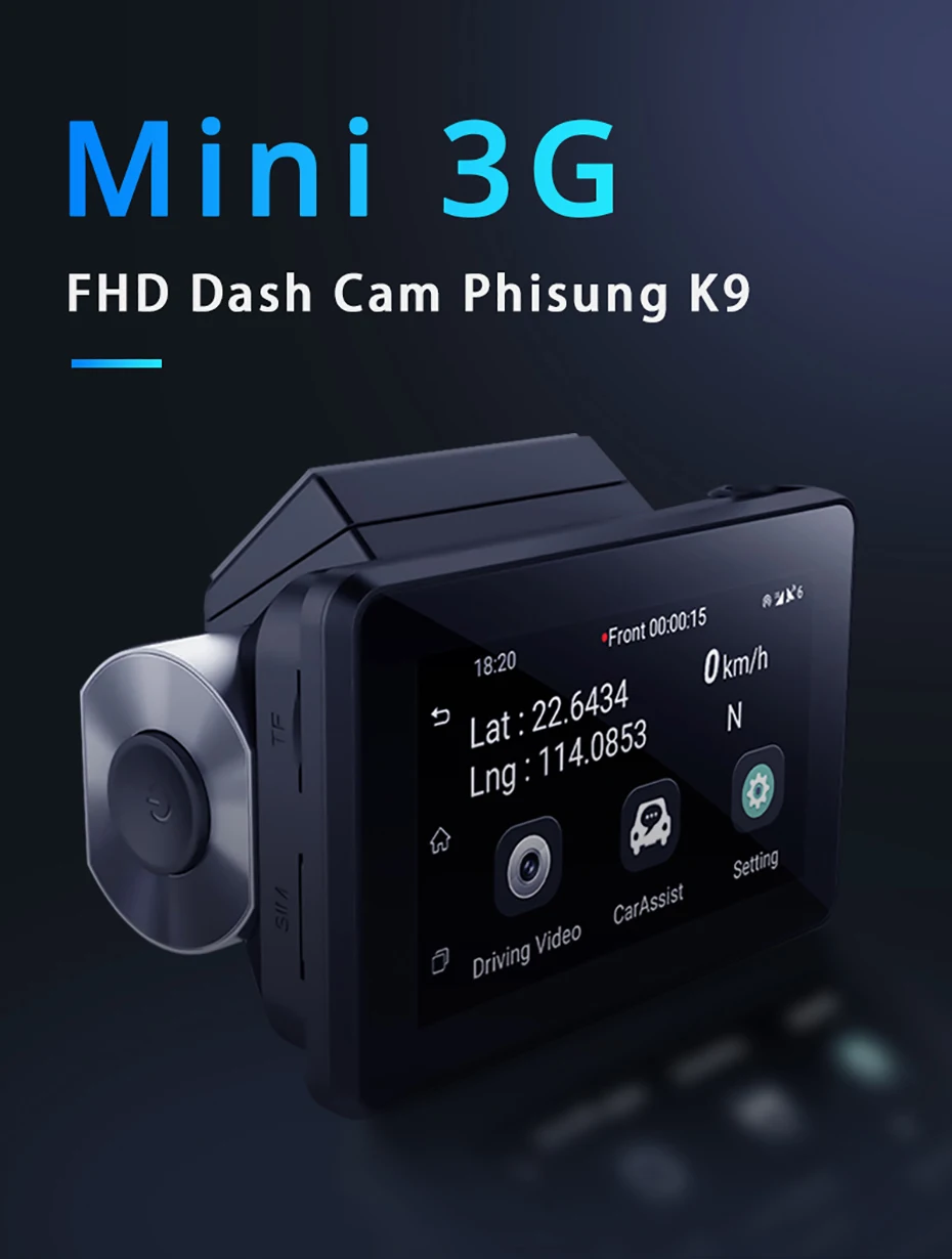 Phisung K9 dash cam pro 3g Автомобильный видеорегистратор с Android gps log двойной объектив 1080p видеорегистратор era wifi автомобильный видеорегистратор