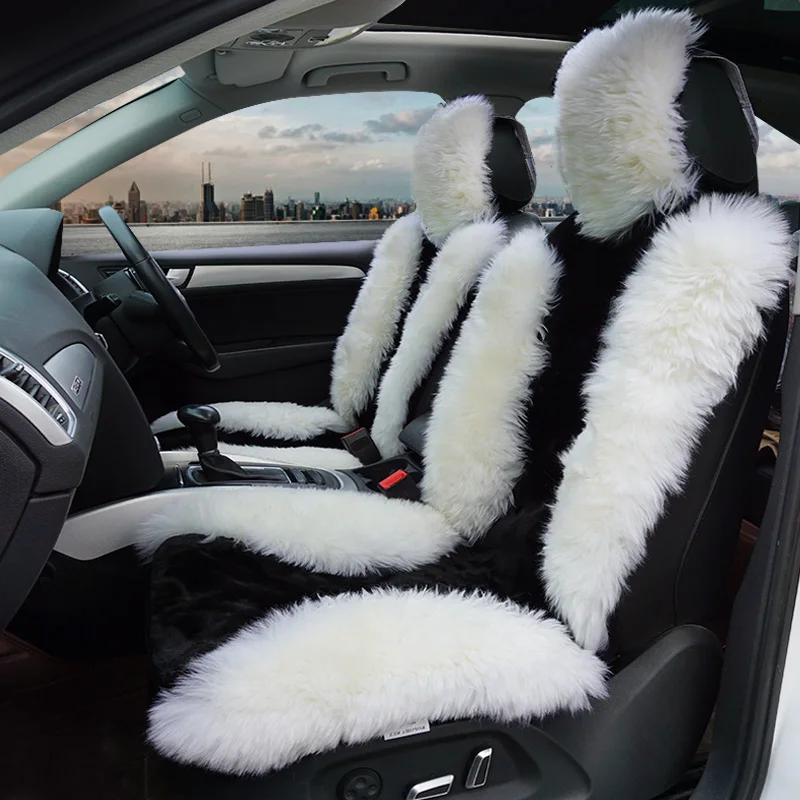

2018 new 2pc car seat cover material type artificial plush+australian sheepskin universal size for all auto.for car fiat punto