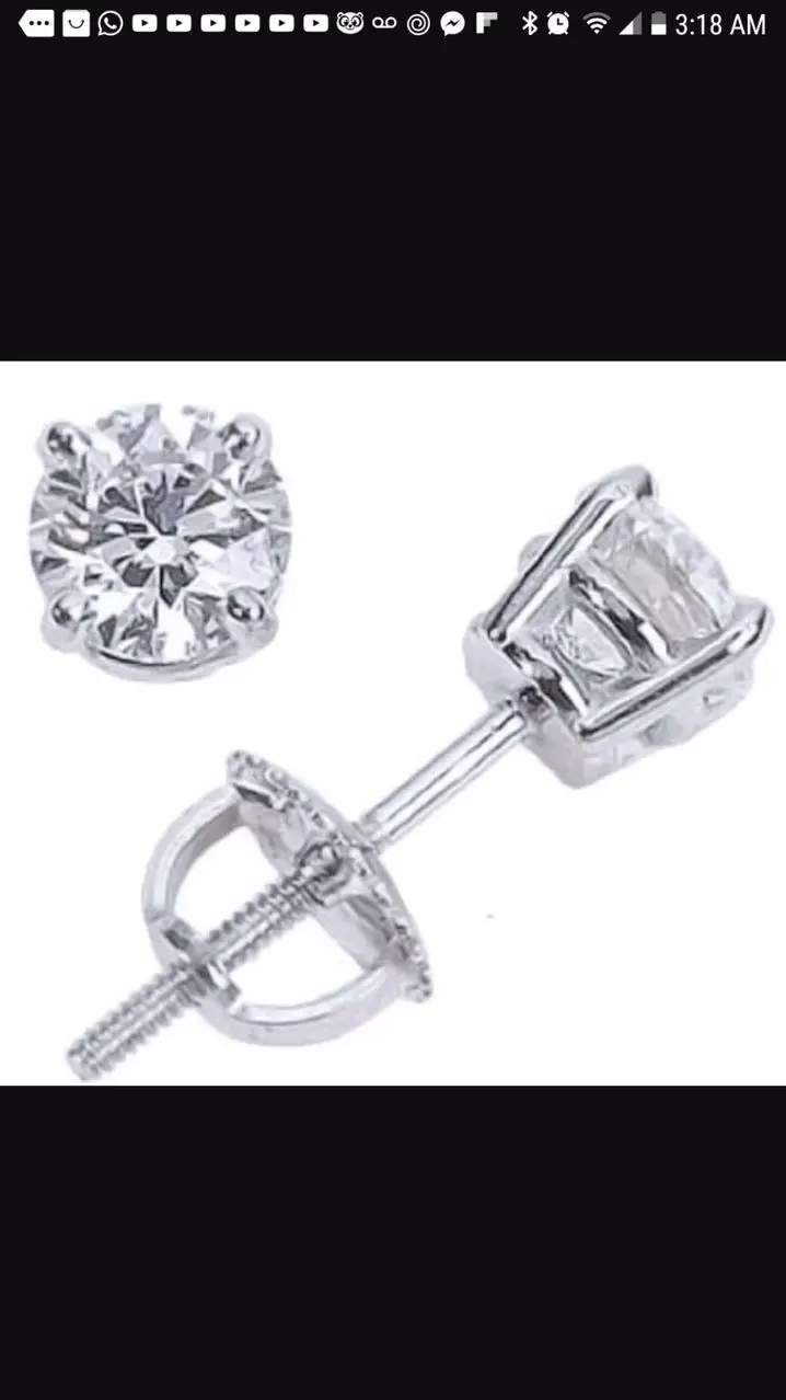 

Free express Shipping!Test positive 0.5-1 Carat 750 mossanite earrings with screw back ,Fashion earrings