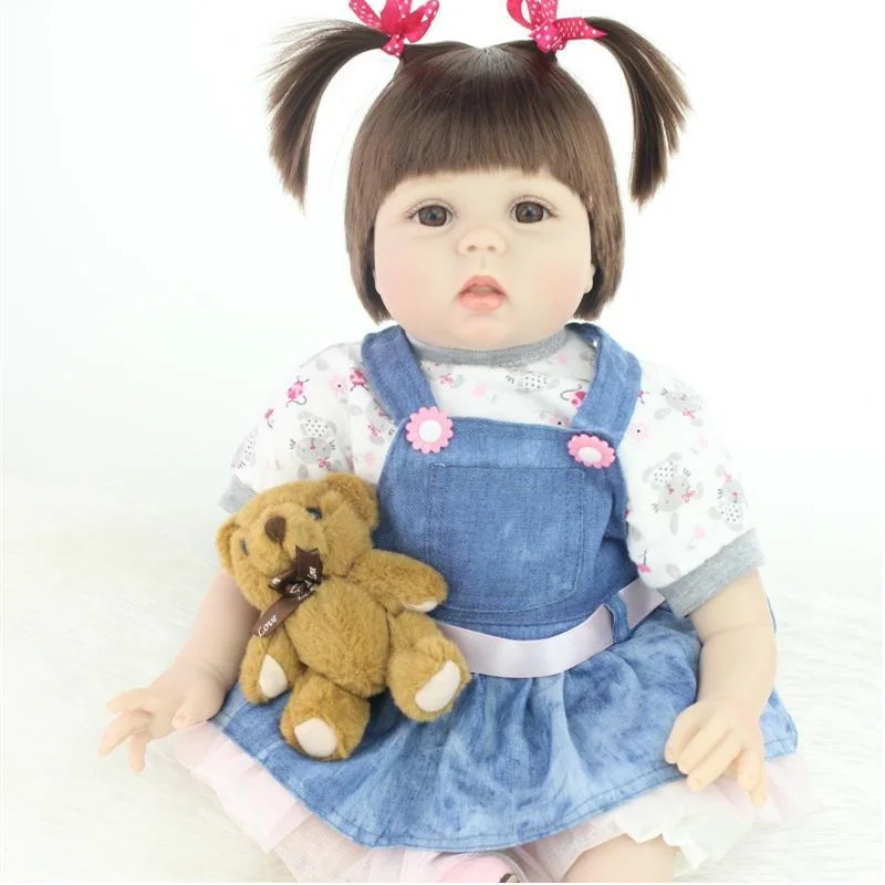 

22 Inch 55cm Soft Silicone Handmade Reborn Baby Girl Dolls Realistic Looking Newborn Cute Baby Doll Toddler Birthday Gift